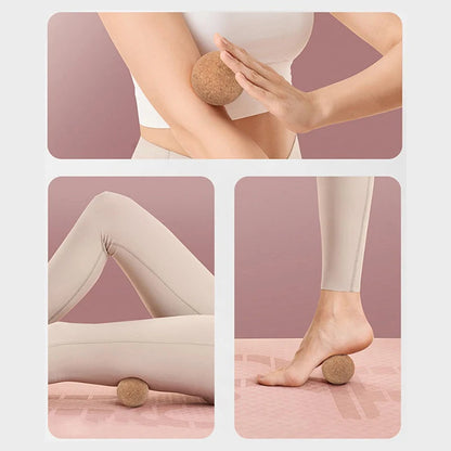 Cork Massage Ball — Back & Foot Myofascial Therapy for Muscle Relaxation, Tension Release & Trigger Point Massage