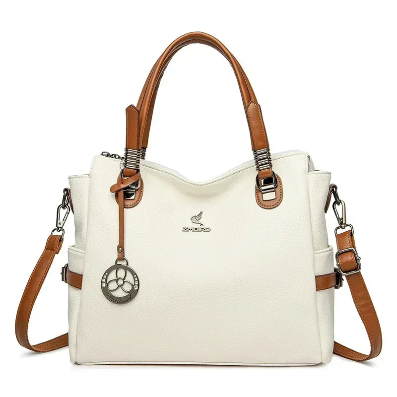Luxury Women’s Leather Casual Tote Bag – High Quality Large Shoulder & Crossbody Handbag