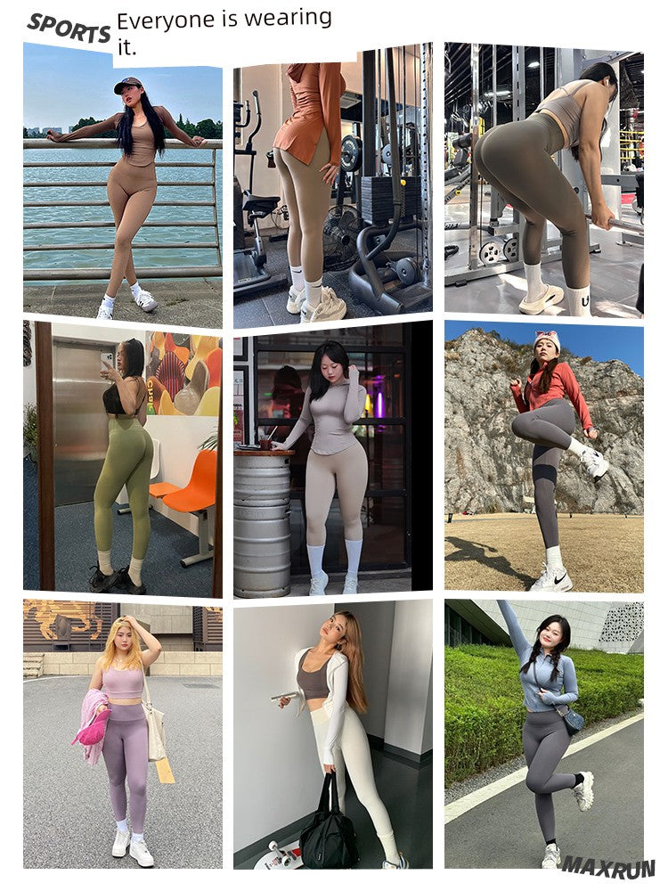 Maxrun Plus Size High Waist Workout Pants – Hip Lifting and Belly Control Fitness Leggings