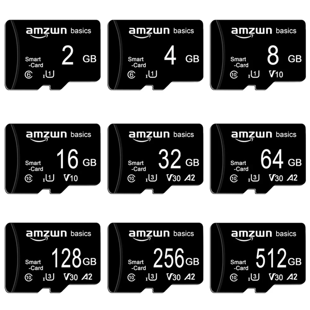 High-Speed Micro SD Memory Card — 2GB/4GB/8GB/16GB/32GB/64GB/128GB/256GB TF Card for Phone, Camera & Monitoring