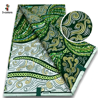 100% Cotton African Wax Print Fabric - Soft Golden Ankara Pagne for Nigerian Fashion & Traditional Wear