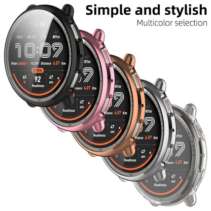 Soft TPU Case for Amazfit Active 2 – All-Around Protective Bumper Cover with Built-In Screen Protector