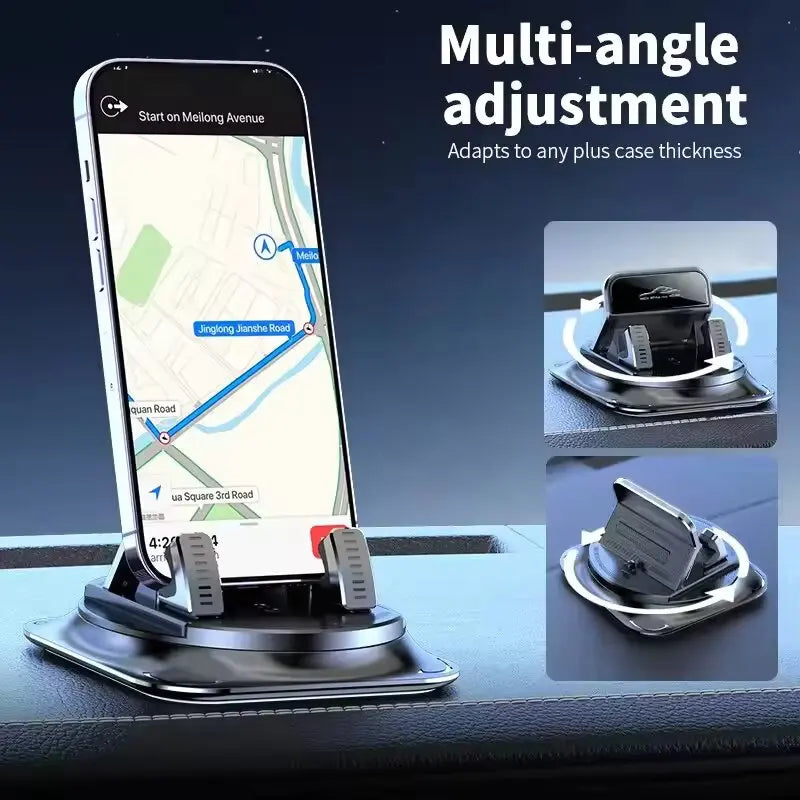 Universal Car Phone Mount - Anti-Slip Silicone 360° Rotating Dashboard Holder for Navigation