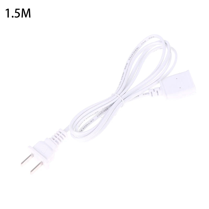 AC Power Cord with ON/OFF Switch - Two-Pin Plug Extension Cable Adapter for Home & Electronics