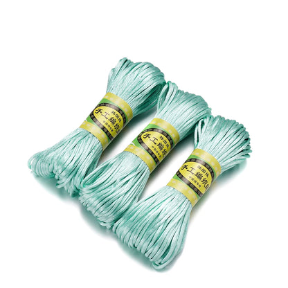 20m/Lot Chinese Knotting Silk Macrame Cord – 1.5mm & 2mm Nylon Black Satin Beading & Shamballa Thread