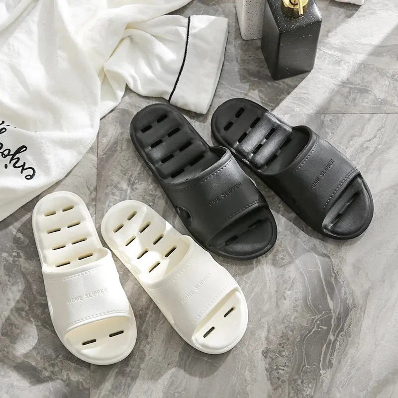 Feslishoet Unisex EVA Non-Slip Soft Bottom Shower Slippers – Quick-Drying Punching Bathroom Footwear