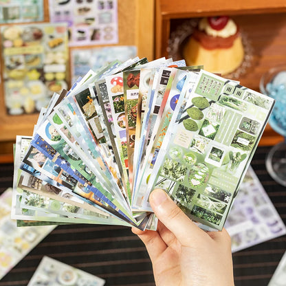 20Pcs Retro Cartoon Sticker Set - Die Cut Scrapbooking Stickers for Diary Journaling DIY Crafts & Japanese Stationery