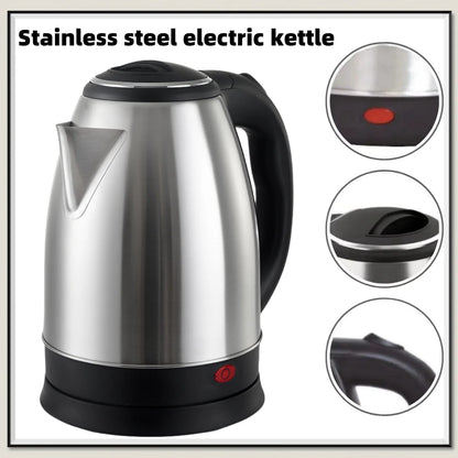2L Travel Electric Kettle | Stainless Steel Portable Water Boiler for Tea & Coffee