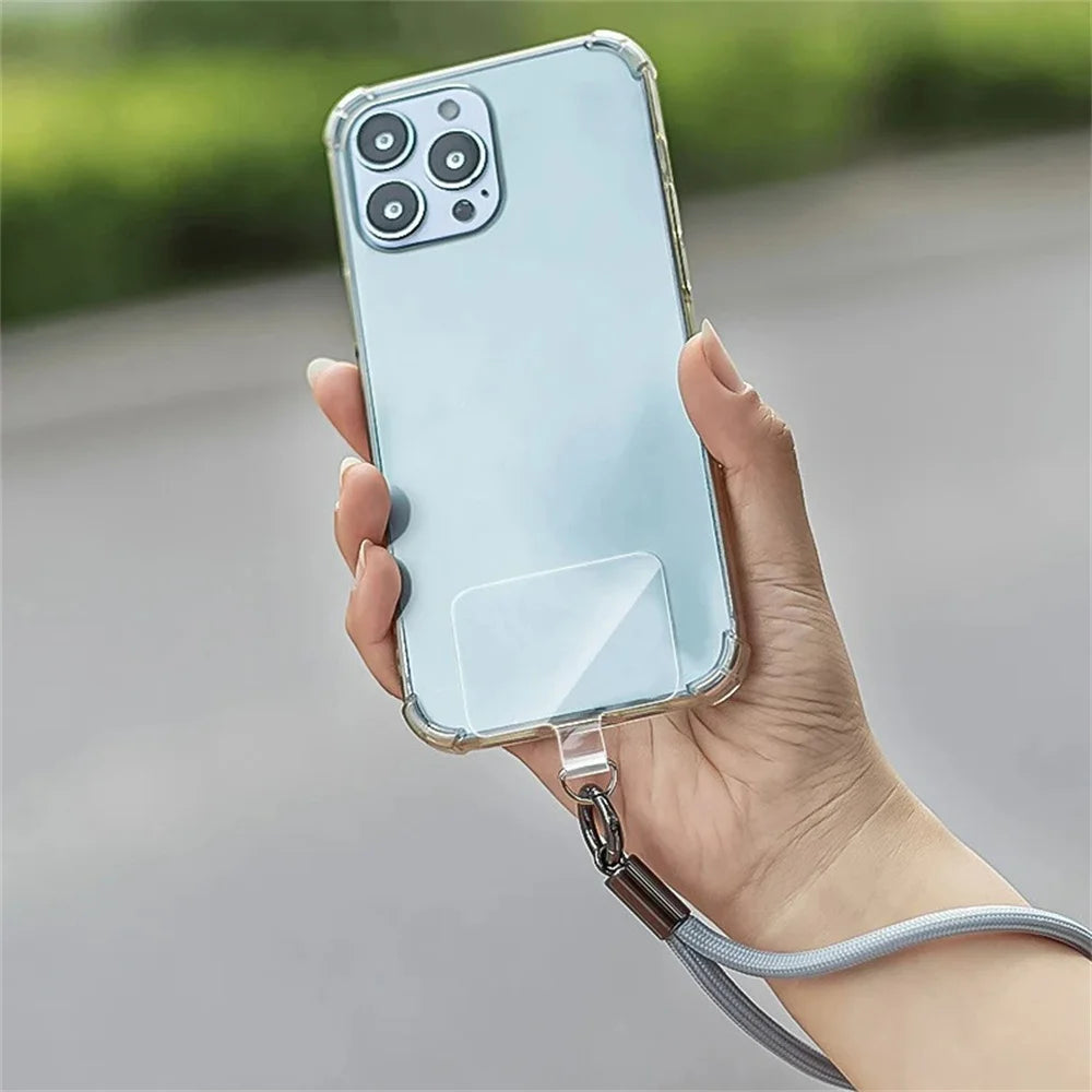 Transparent Phone Anti-Lost Lanyard Card – 1/3/5/10PCS TPU Universal Tether Tab with Loop Hole, Strap Patch & Cord Clip Gasket