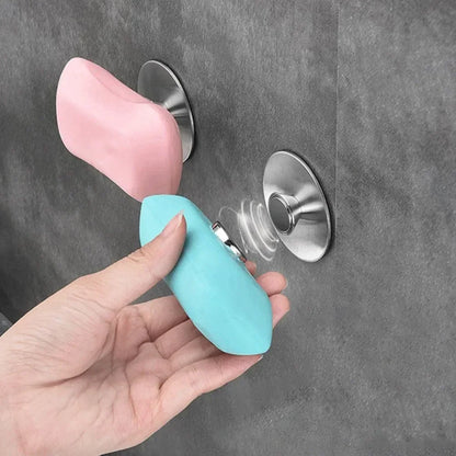 Portable Magnetic Soap Holder – 2.2×0.6 cm Stainless Steel Wall-Mounted for Kitchen & Bathroom