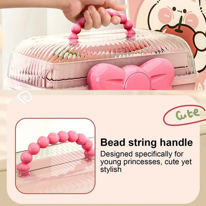 Multi-Layer Hairpin & Jewelry Storage Box — Cute Organizer for Girls’ Hair Accessories and Toys