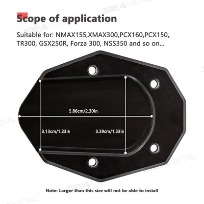 BLALION Aluminum Motorcycle Kickstand Extender – Side Stand Foot Pad Support Plate Accessory