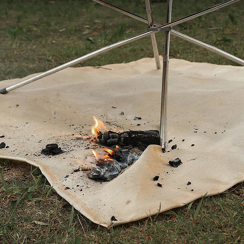 Outdoor Camping Fireproof Mat – Flame Retardant Picnic, Barbecue & Insulation Blanket, High-Temperature Fiberglass Mat