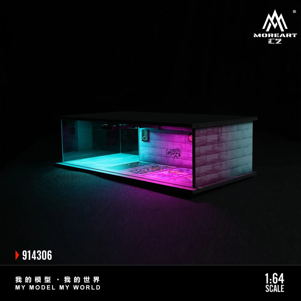 More Art 1:64 Scale Parking Lot Diorama – Light Version for Display, Collection & Gift