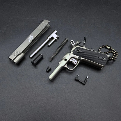 Mini 1:3 Metal Gun Model Keychain – 1911 Toy Pistol, Simulation Game Model for Children, Collectible Gift