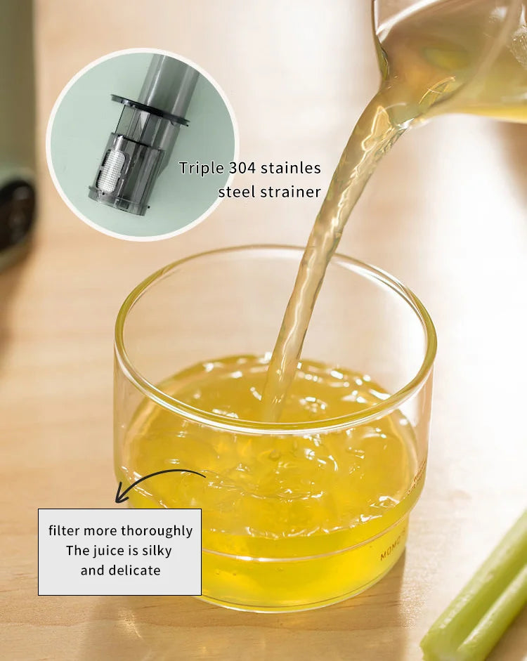 Mokkom Mini Slow Juicer — Full-Automatic Household Juicer with Residue Separation, Multifunctional Fruit & Vegetable Juicer
