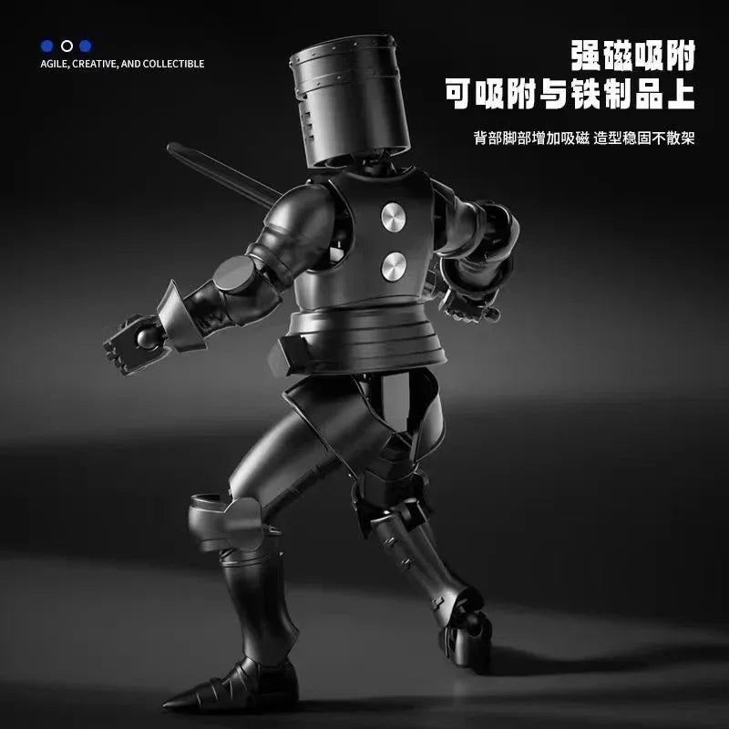 Knight Action Figures Paladin - 13-Jointed Movable Shapeshift Robot, 3D Printed Mannequin Character Toy, Kids Gifts