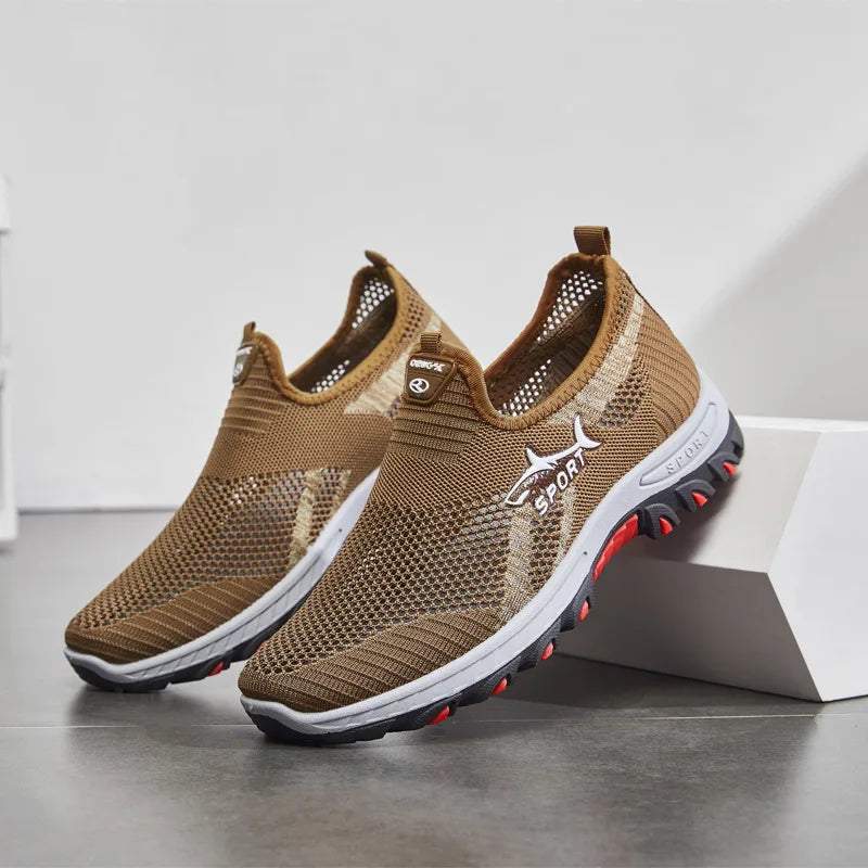 Men’s Summer Breathable Mesh Sneakers – Lightweight Casual Sports Shoes for Comfort Walking, Free Shipping Footwear
