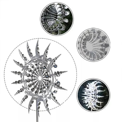 Transform Your Garden with our New Magical Metal Windmill - 3D Kinetic Sculpture Wind Solar Spinners