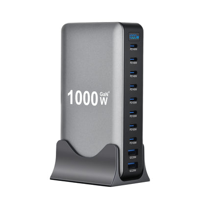 1000W 10-Port GaN Desktop Charger – 140W PD Fast Charging for MacBook Pro, 100W for Phone & Tablet, Multi-Port USB Hub Station