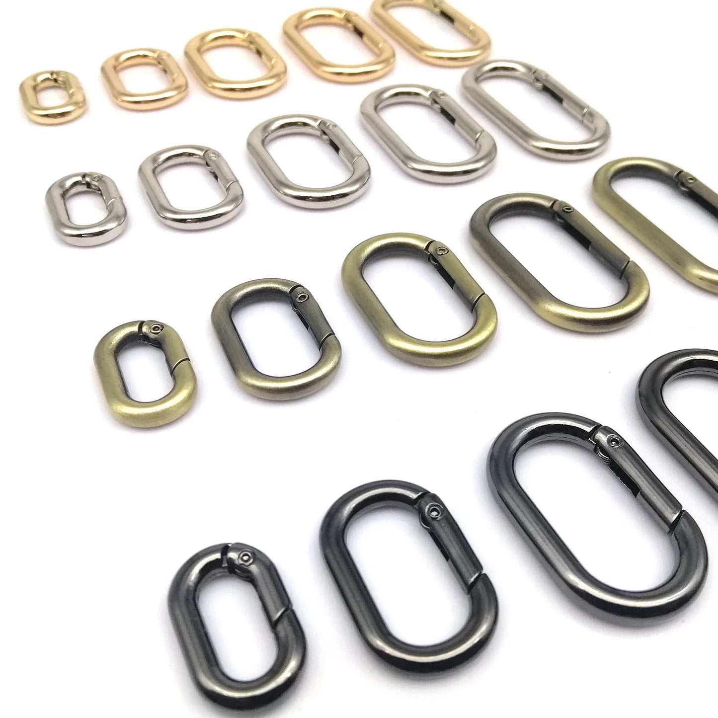 Oval Spring O-Ring Leather Bag Strap Buckle & Keyring Pendant - Snap Clasp Clip for Keychain & Dog Chain
