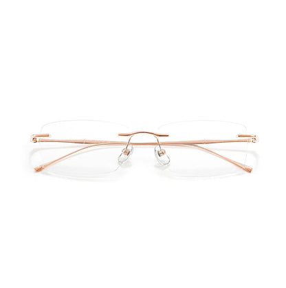 Ultra-Light Pure Titanium Rimless Glasses Frame – Anti-Blue Light Optical Frames for Men, Custom Prescription Eyeglasses