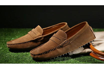 Men's High-Quality Leather Loafers – Casual Moccasins Slip-On Flats, Fashion Driving Shoes, Size 38-49