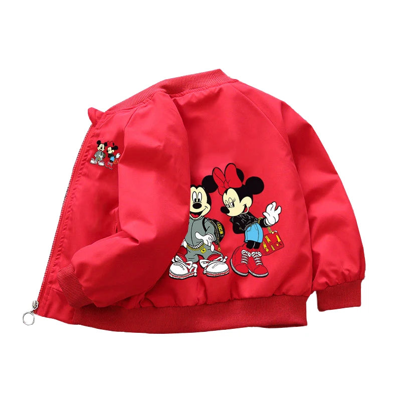 Spring Cartoon Mickey Mouse Hooded Jacket – Baby Boys & Girls Sweatshirt Windbreaker Coat for Kids Ages 1-6 Years