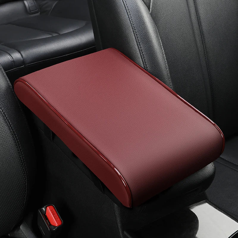 PU Leather Car Armrest Pad – Universal Heightened Center Console Cushion, Comfortable Armrest Cover (31cm x 20cm x 4.5cm)