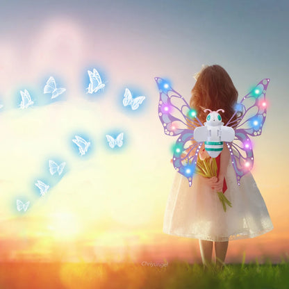 Electric Butterfly Fairy Wings with Lights — Moving Elf Angel Wings for Kids Cosplay & Dress Up