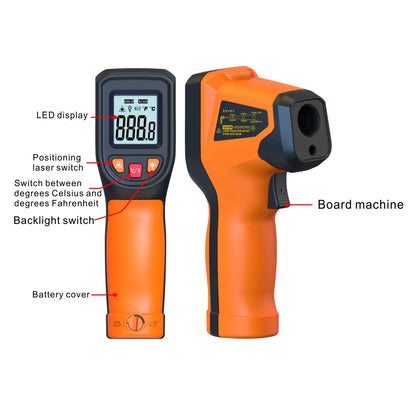 Handheld Infrared Thermometer - Heat Temperature Tester for Cooking, Pizza Oven, Grill & Engine - Laser Surface Temp Read