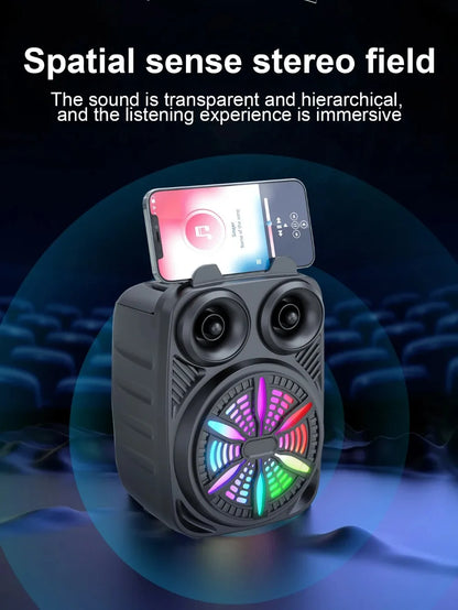 500mAh Bluetooth Speaker – High-Power Sound Box with TF/U-Disk, Karaoke & Handheld Subwoofer for Dancing