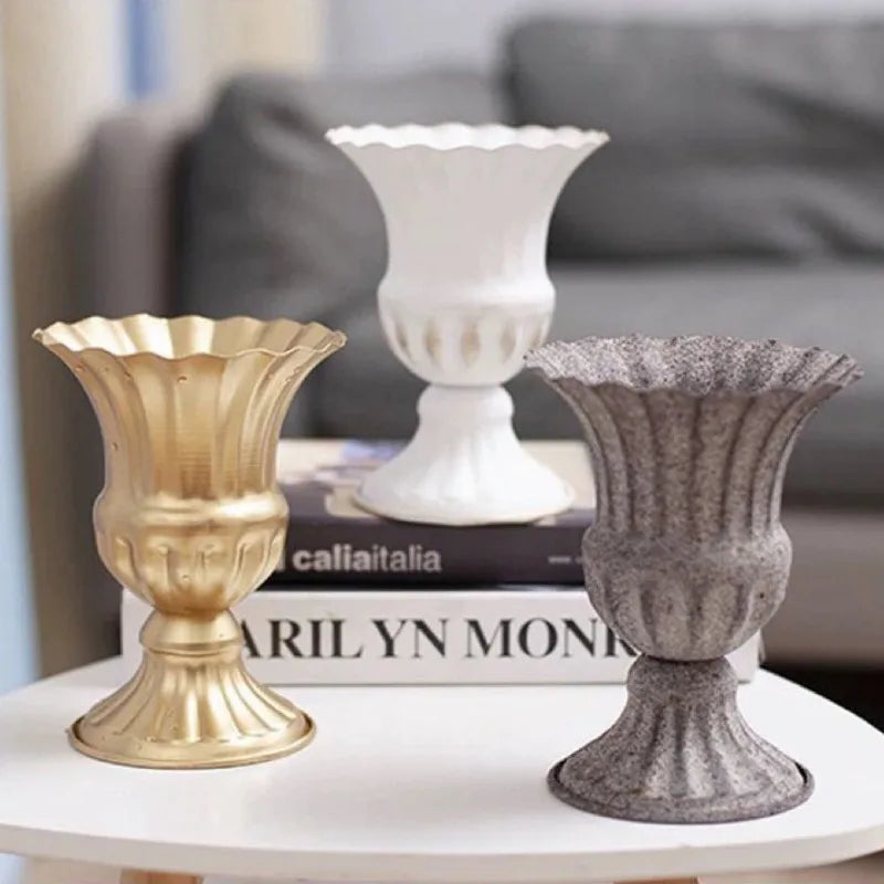 Retro Wrought Iron Flower Pots — Wedding, Dried Flower & Home Decoration Vases for Hotel & Event