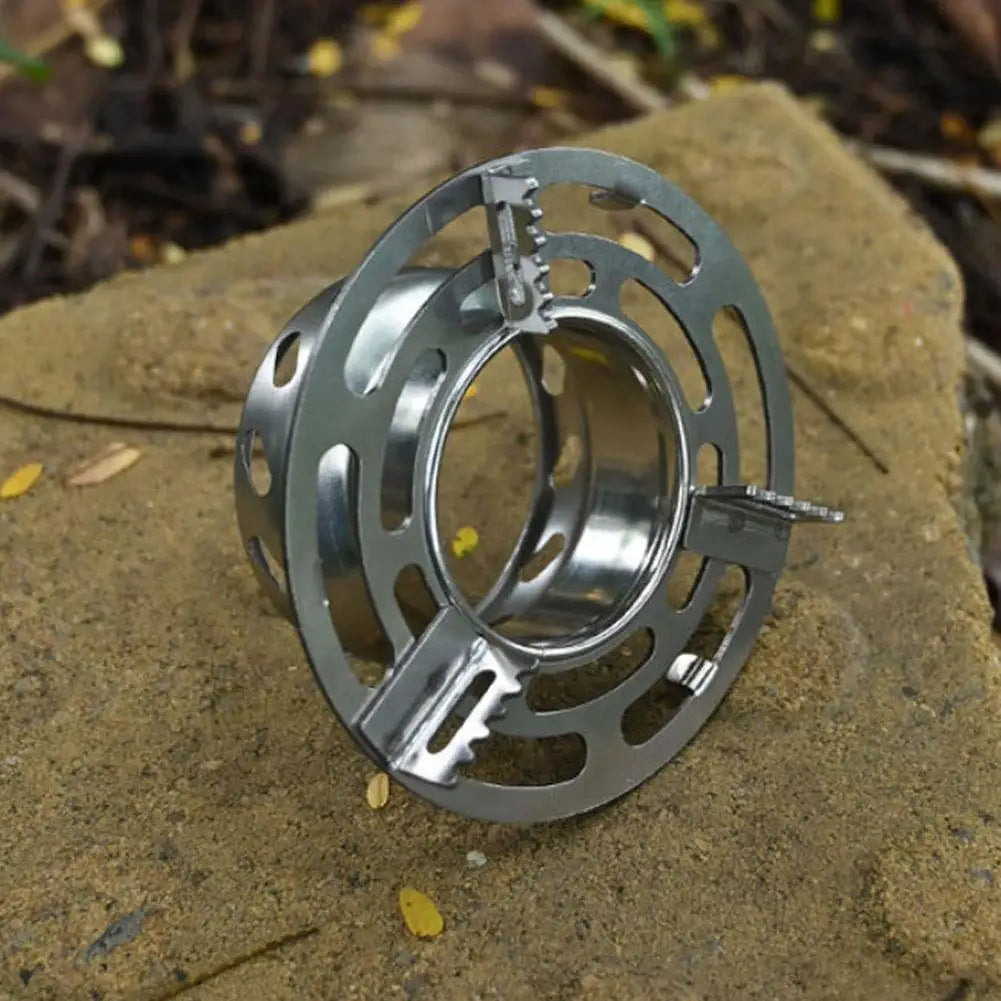 Portable Alcohol Stove Set - Aluminum Burner with Steel Windproof Stand for Camping, Hiking & Backpacking