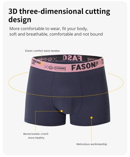 4/10 Pack Men's & Teen Boys' Boyshort Underwear – Comfy Elastic Waist, Parent-Child Matching, Multi-Size Fashion Shorts