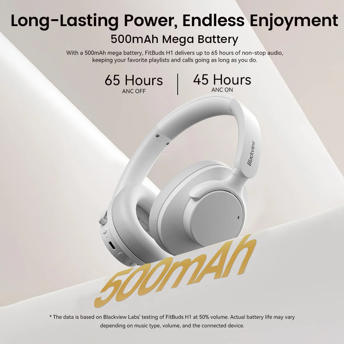 Blackview Fitbuds H1 Hybrid ANC Headphones – Bluetooth 5.4 Over-Ear Wireless Headset with Hi-Res Audio & Mic