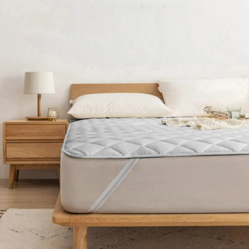 Ultrasonic Washable Mattress Protector — Elastic Band Cover Pad for Bed Protection
