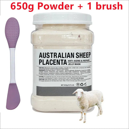 650g Chamomile Hyaluronic Acid Facial Moisturizing Mask Powder with Silicone Brush, Rose Jelly Mask for Skin Elasticity