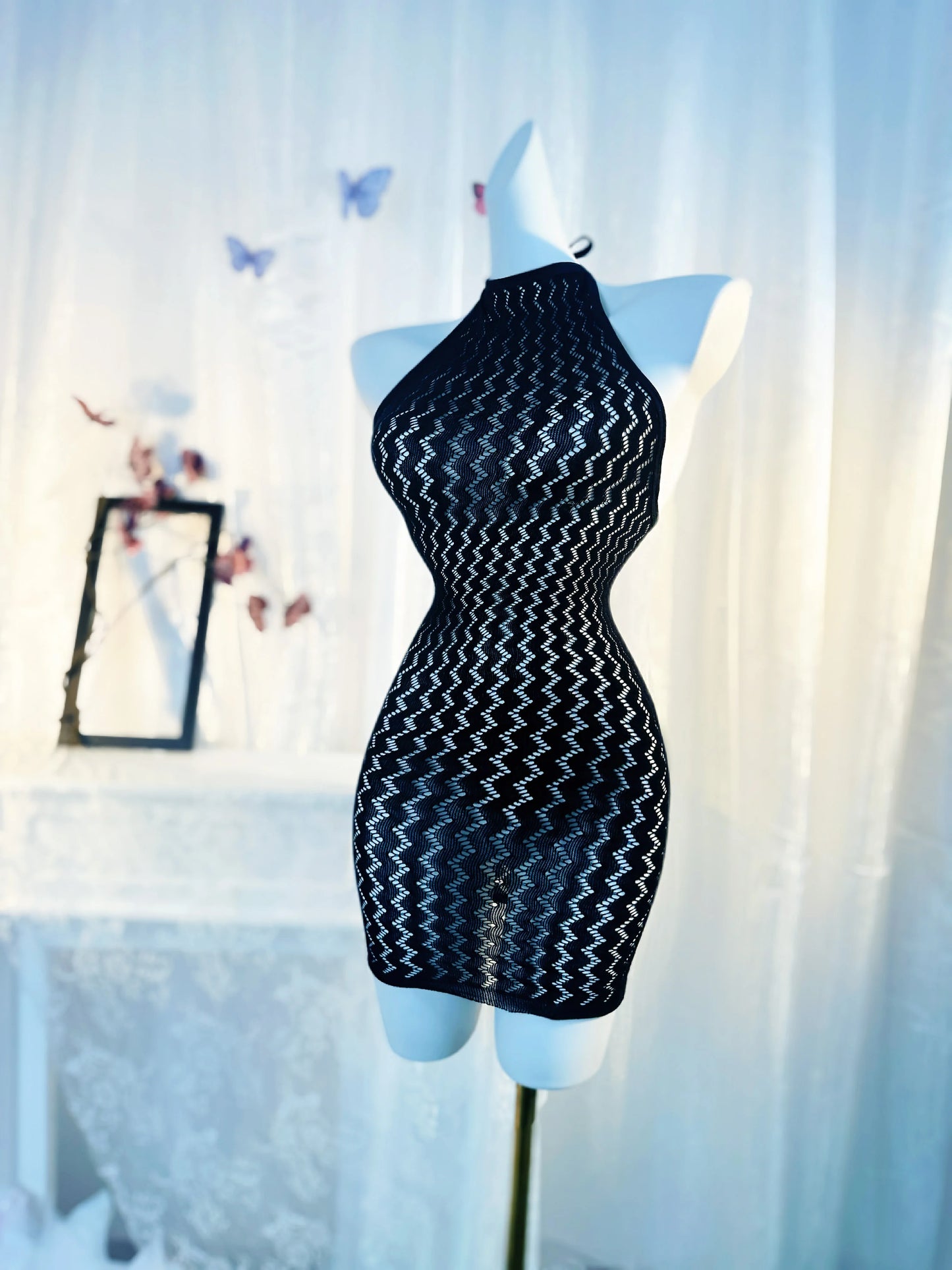 Women’s Sexy Fishnet Cover Up Dress – Hollow Out See Through Bodycon Beach Swimwear Summer Dress