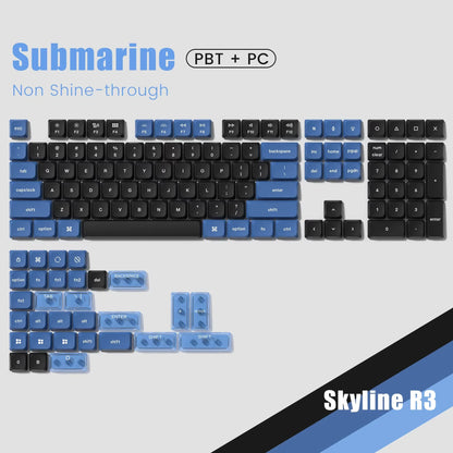 143-Key Low-Profile PBT Keycap Set - Double-Shot Keycaps for Gateron & Cherry MX Switches