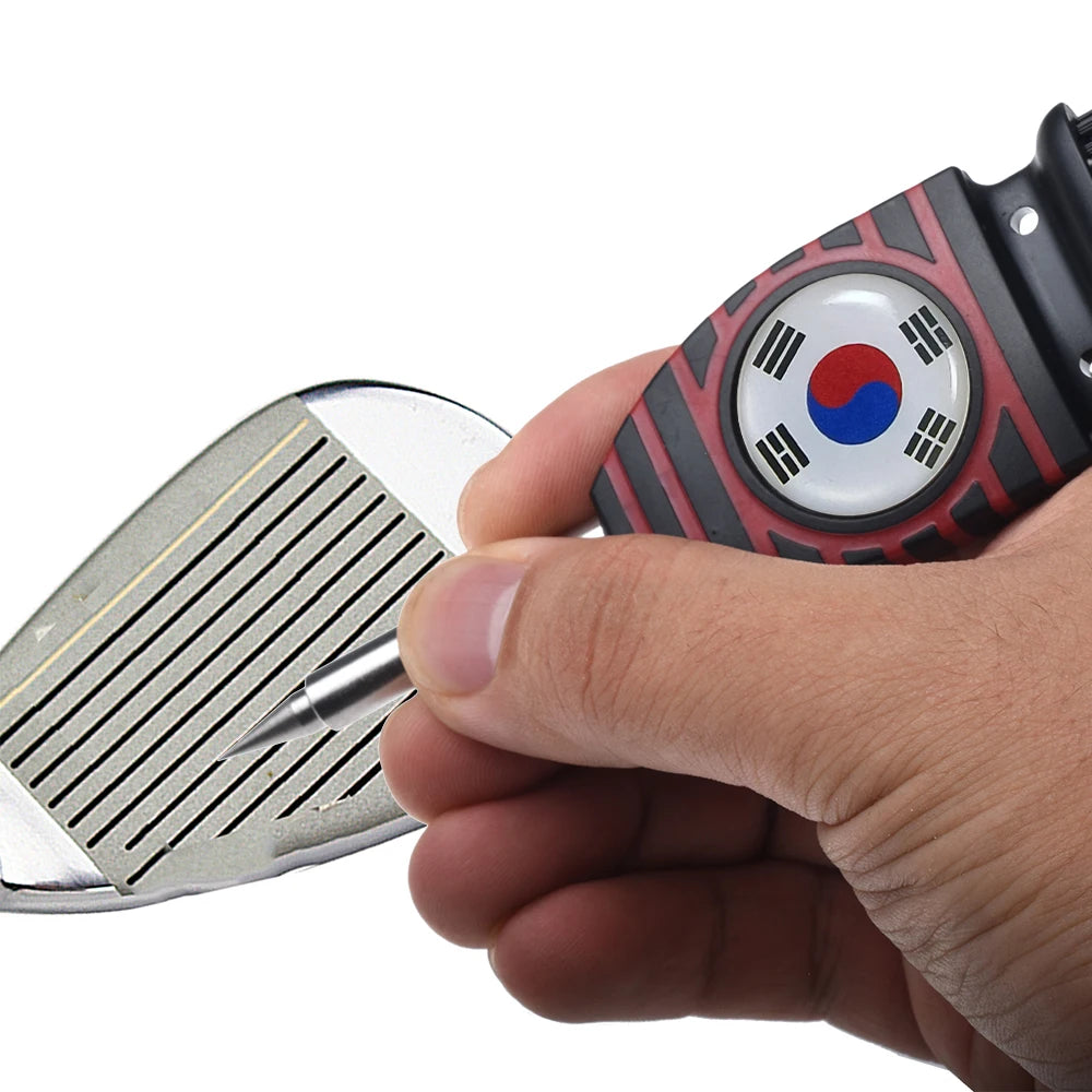 Golf Grooving Sharpening Tool – Alloy Wedge Cleaner with Brush for Golf Groove Maintenance