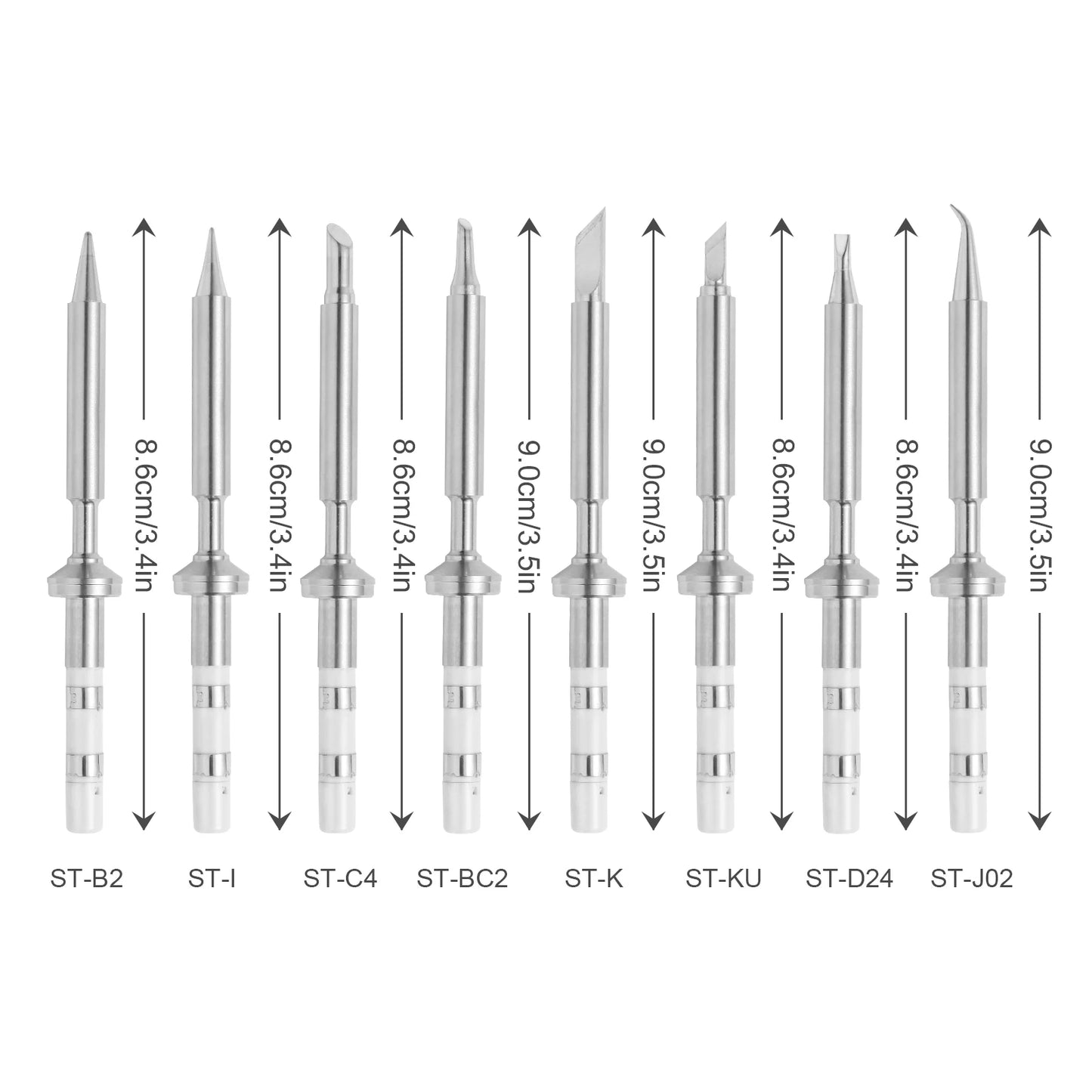 Pinecil V2 TS100/TS101 Soldering Iron Tips - Replacement Tips ST-B2, BC2, K, KU, J02, D24, C4 & I Series