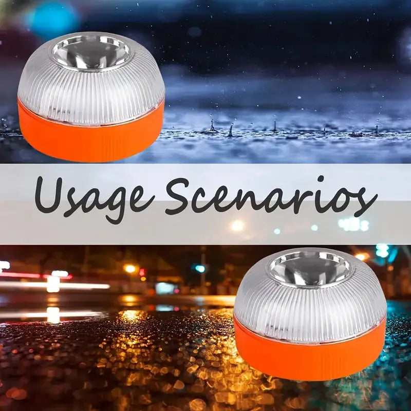 1/2PC LED Car Emergency V16 Light – Portable Magnetic Induction Strobe for Road Accidents & Warning