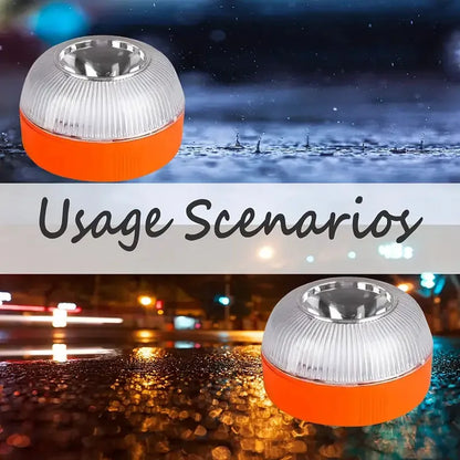 1/2PC LED Car Emergency V16 Light – Portable Magnetic Induction Strobe for Road Accidents & Warning