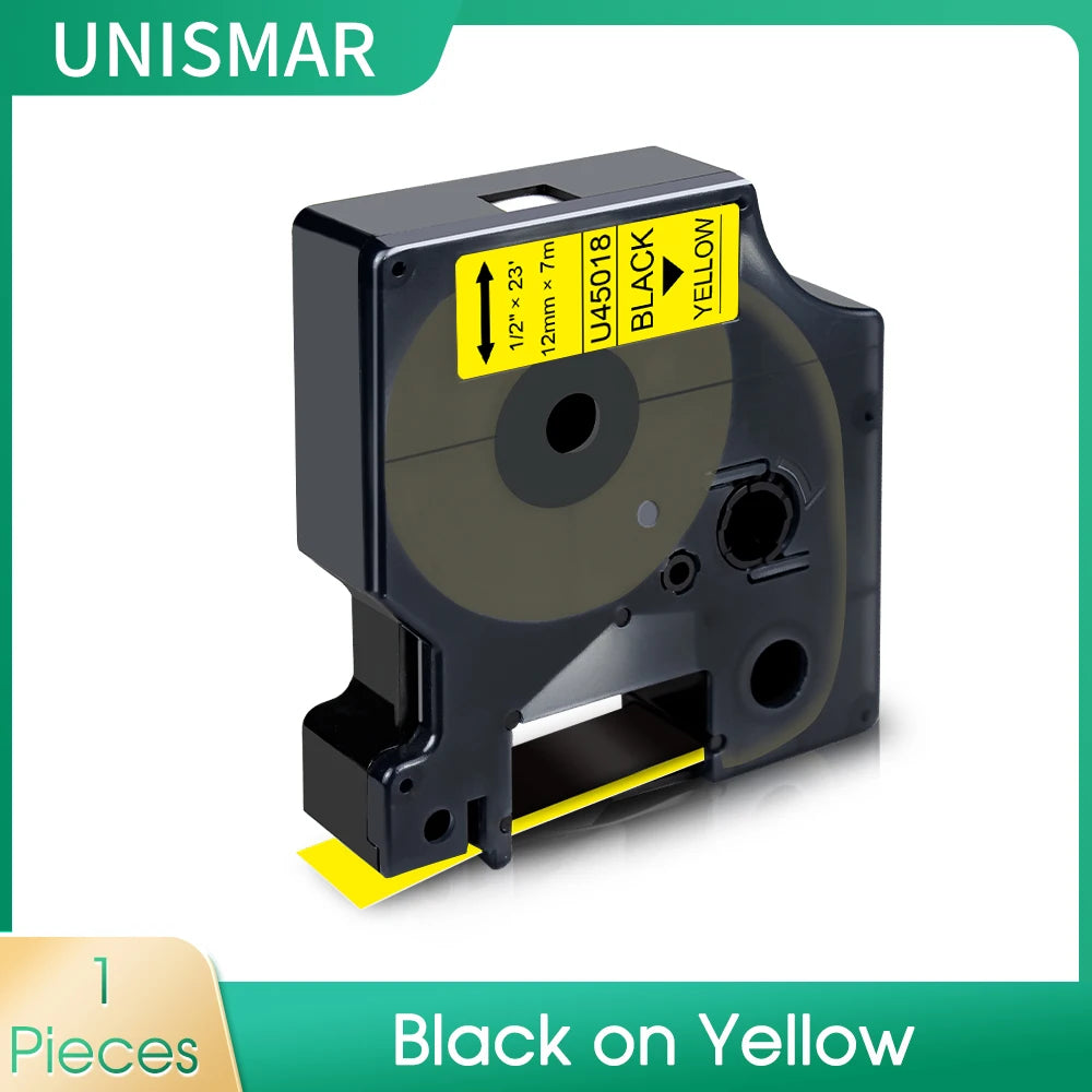 D1 Label Tape Replacement - 6/9/12/18/24mm Compatible Labels for Dymo LabelManager Printers & Label Makers