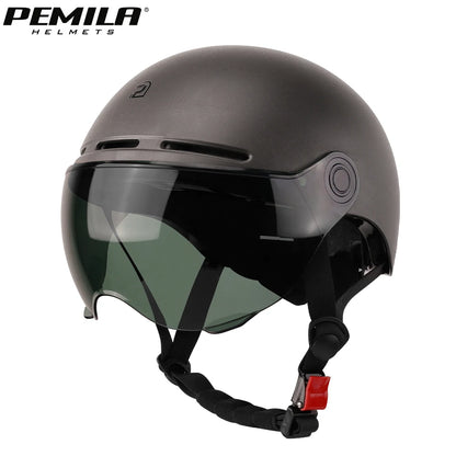 PEMILA Full Edge Wrap Cycling Helmet – MTB & Road Bike Helmet with Goggles, Ear Protection, for E-Bike & Bicycle