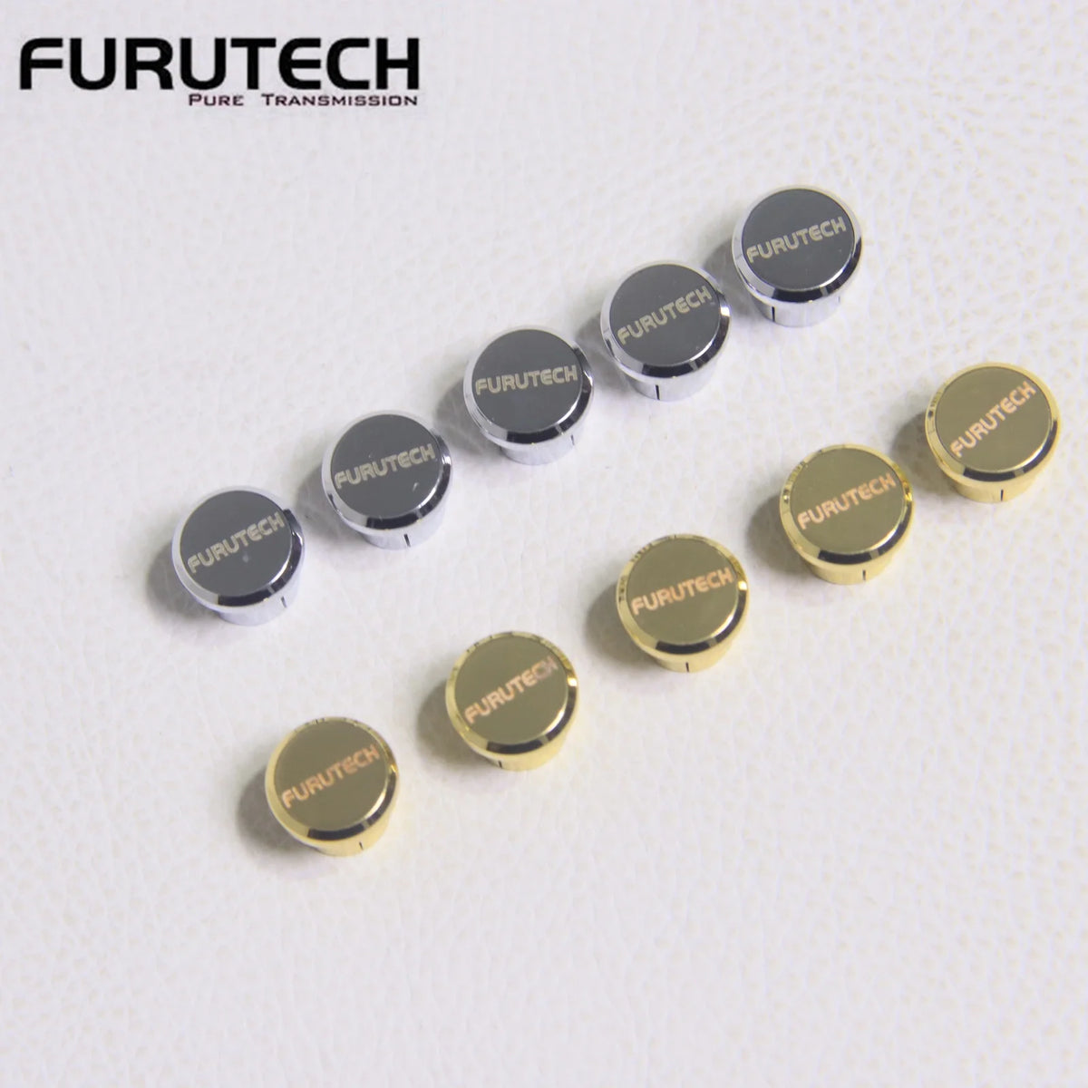 FURUTECH Gold-Plated RCA Protector Caps - Hi-End Copper Dust Covers, Noise-Shielding Plug Caps for Audio Connectors, 8–50 Pieces