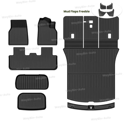 Tesla Model Y 2025+ Juniper TPE Floor Mats – Waterproof Anti-Slip Full Set Car Accessories
