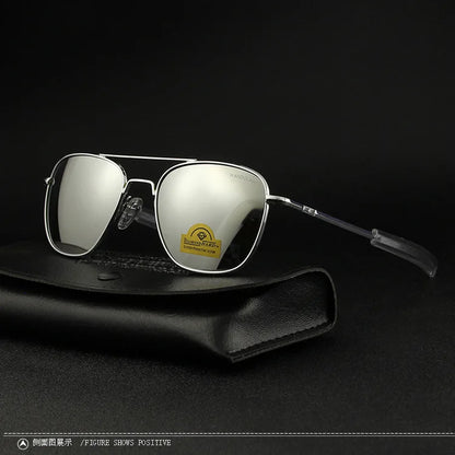 RE Military Aviation Sunglasses — Vintage Titanium Frame Pilot Glasses for Men & Women