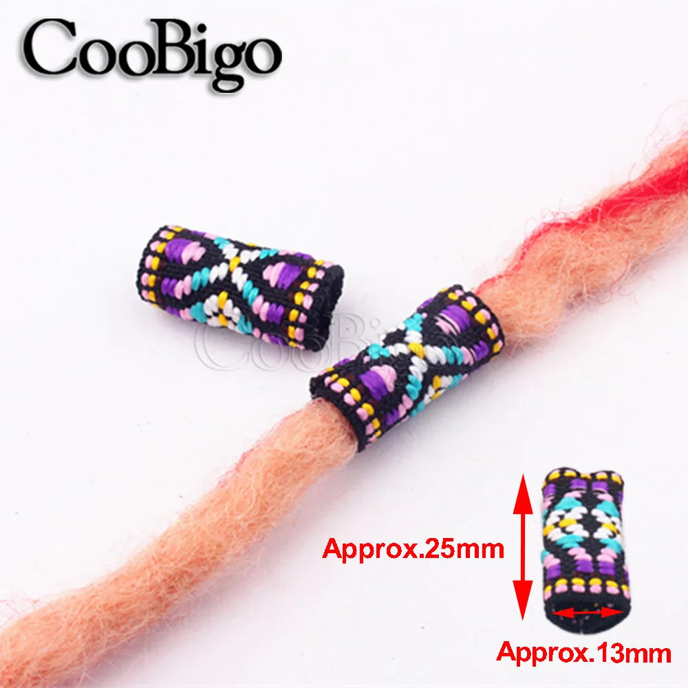 Braid Hair Rings & Tubes — Hip-Hop Dreadlock Beads, Embroidery Fabric Clips, Cuffs & Hair Decor DIY Craft Supplies by CooBigo